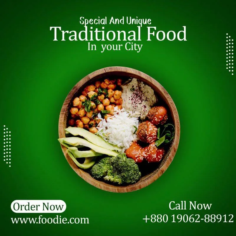 A food post reading Special And Unique Traditional Food In Your City