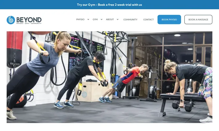 The Beyond Physio Fitness site, built by the agency