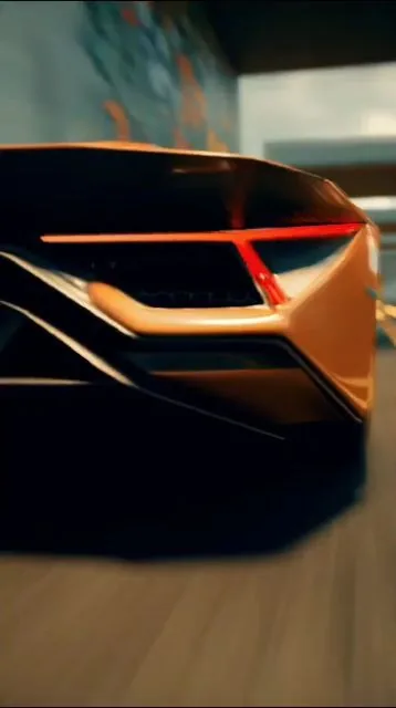 A car rendered in low light, from a concept film