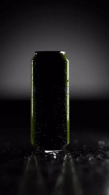 A bottle rendered in low light, from a product film