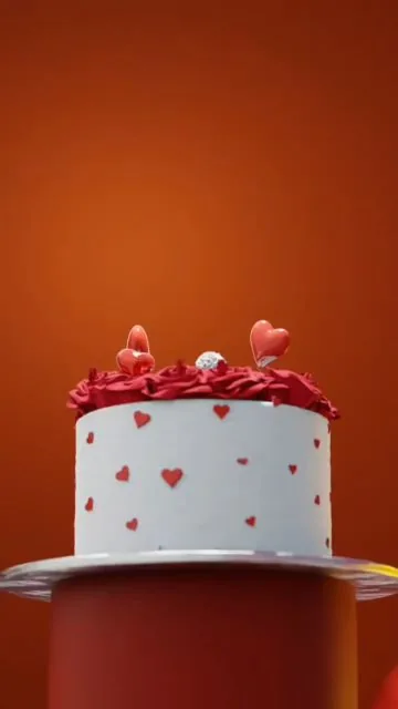 A celebration cake rendered for a product film
