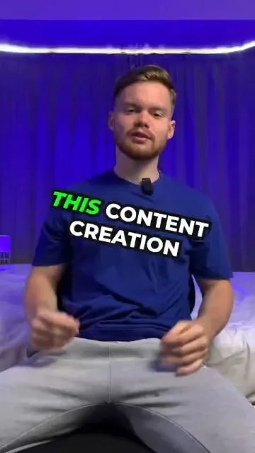 A captioned short-form edit on content creation